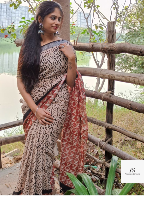 Linen Cotton Saree - Image 2