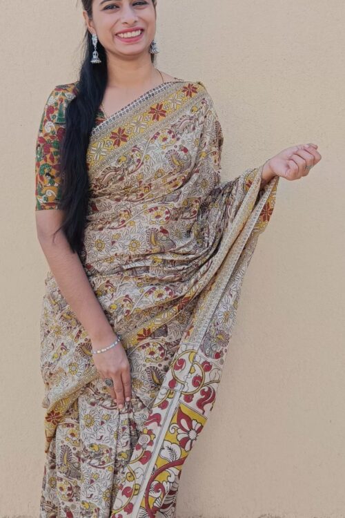 Kalamkari Mul Cotton Saree